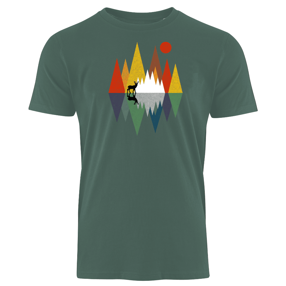 HIRSCH IM WALD GEOMETRISCH - Bio Herren Shirt