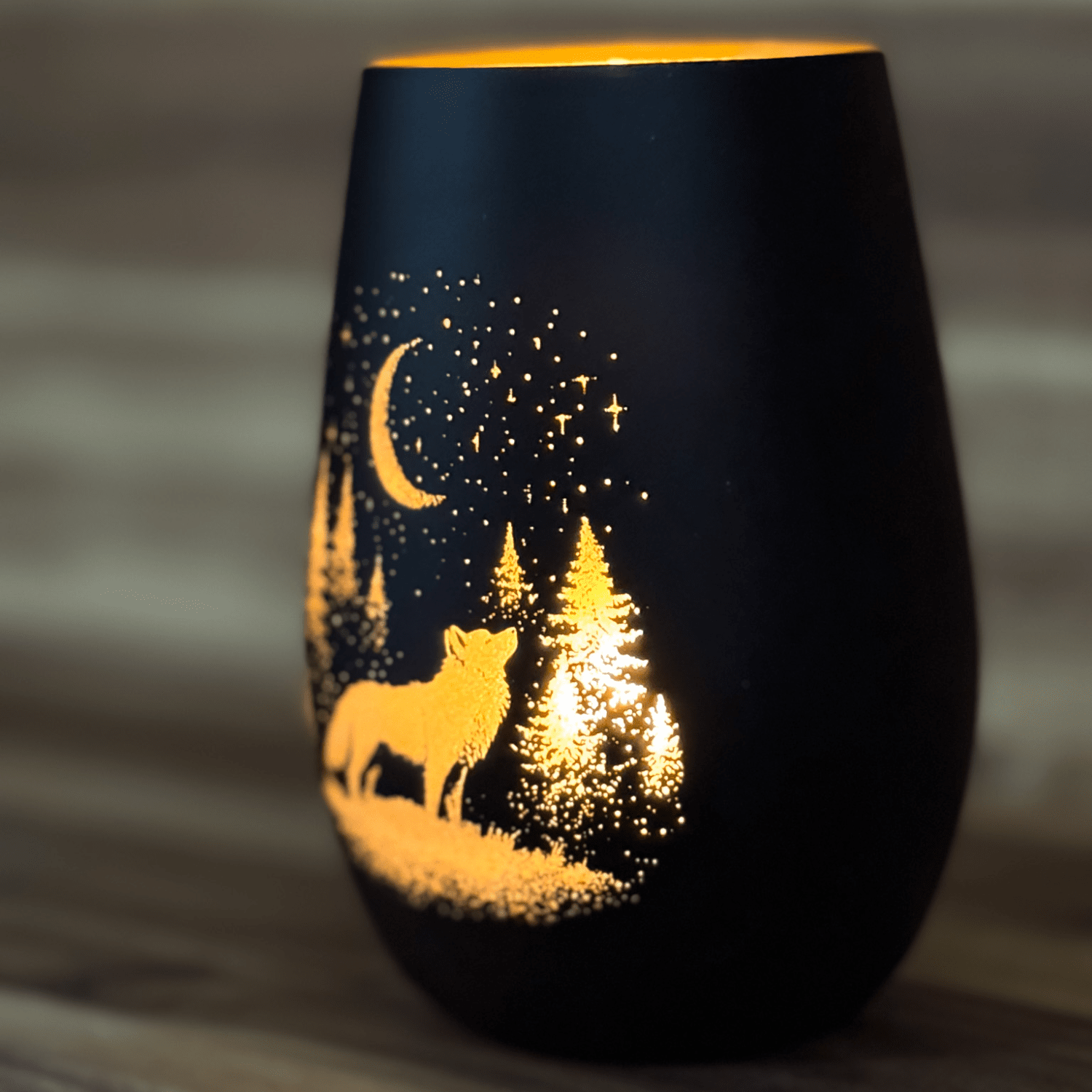 Windlicht Nachtwolf
