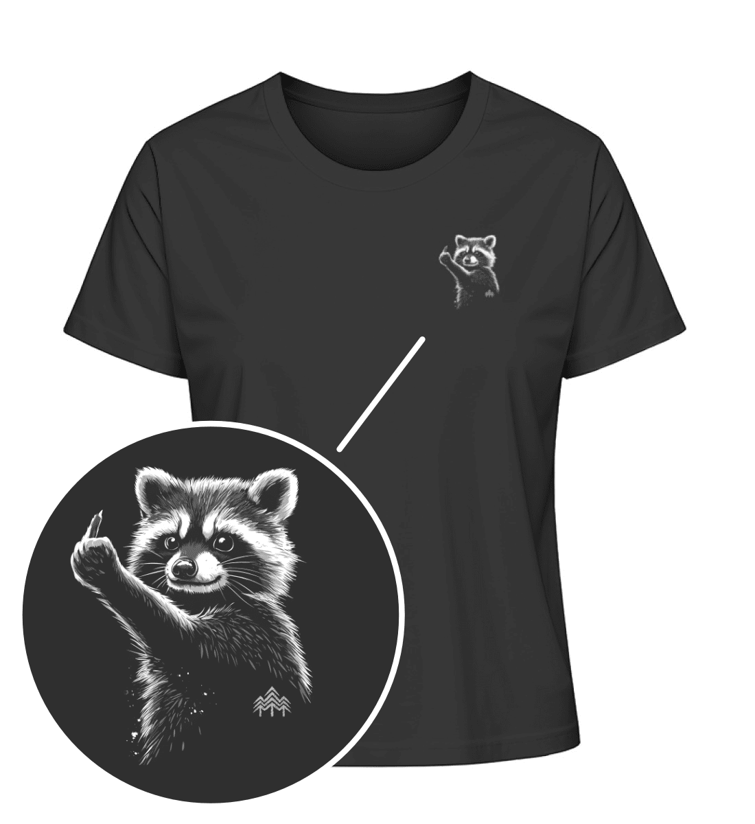 Frecher Waschbär (klein) - Bio Damen Shirt