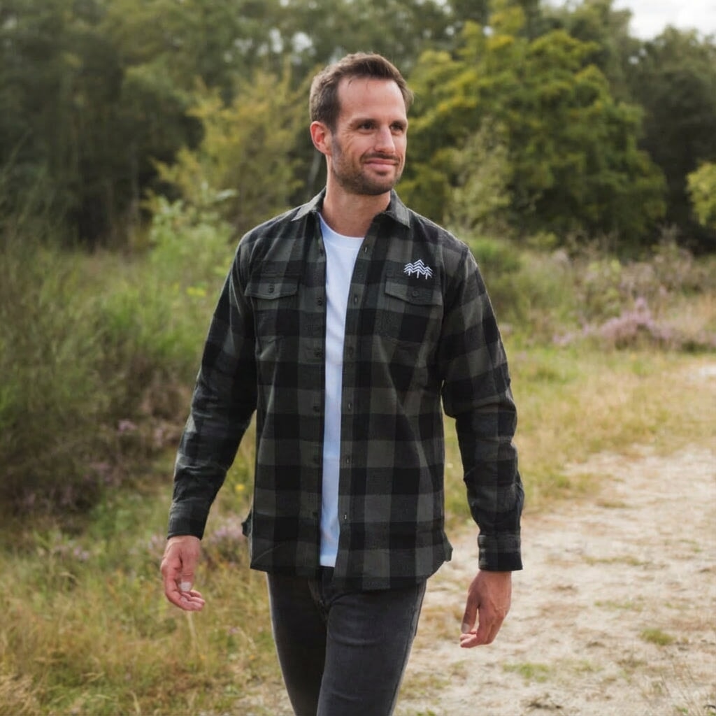 Holzbrüder® Unisex Flanellhemd - army/black