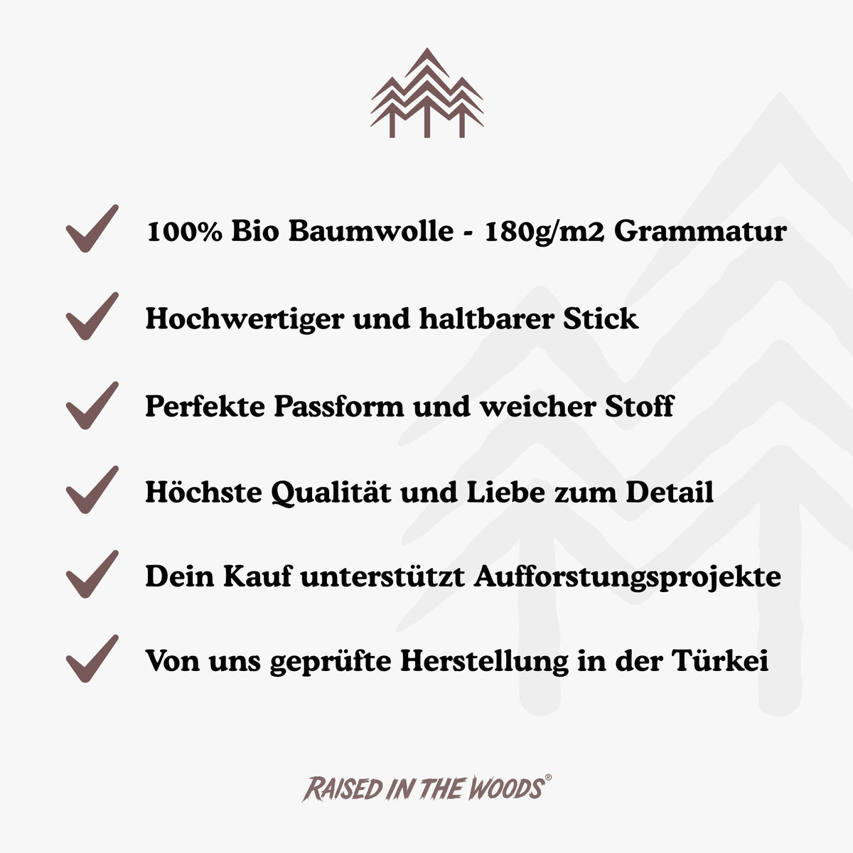 Holzbrüder Shirt mit Stick, 100% Bio-Baumwolle, 180 g/m², gefertigt in der Türkei