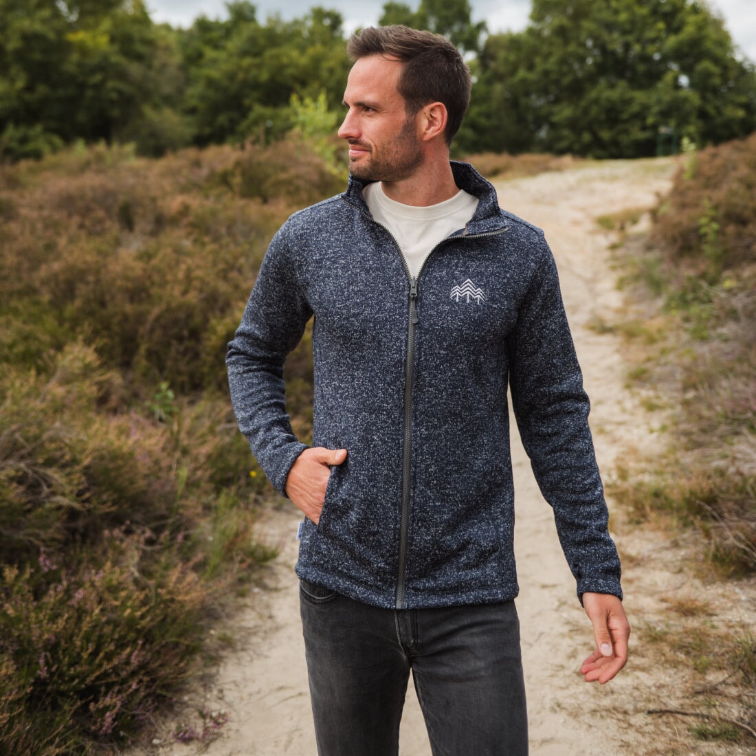 HOLZBRÜDER® Strickfleece Jacke / navy (🌲)