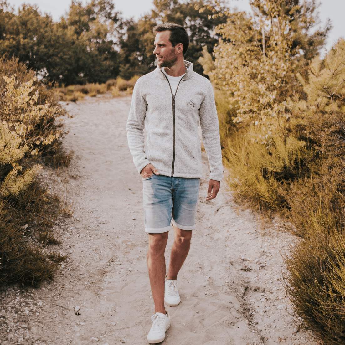 HOLZBRÜDER® Strickfleece Jacke / grey (🌲)