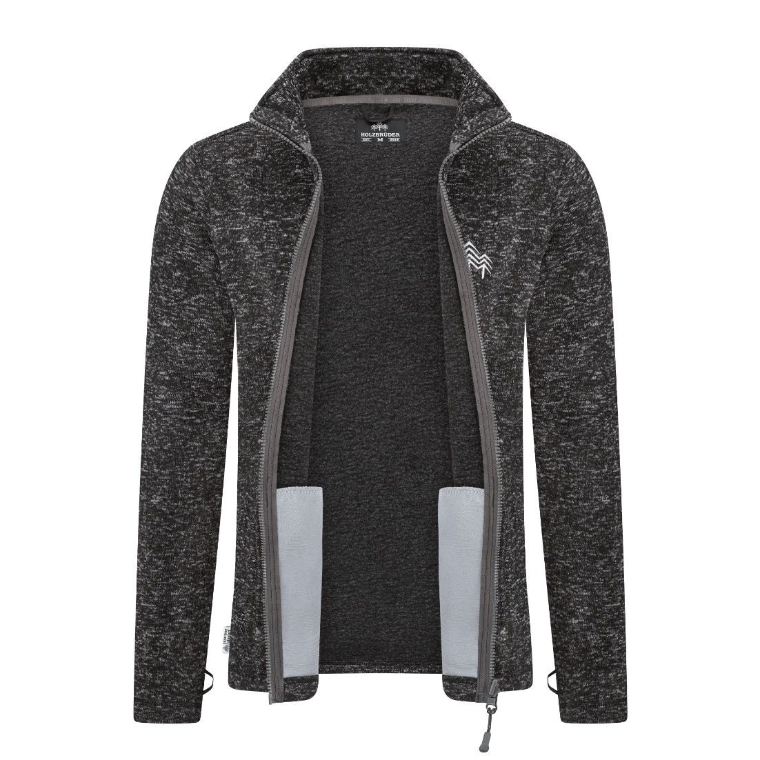 HOLZBRÜDER® Strickfleece Jacke / black (🌲)