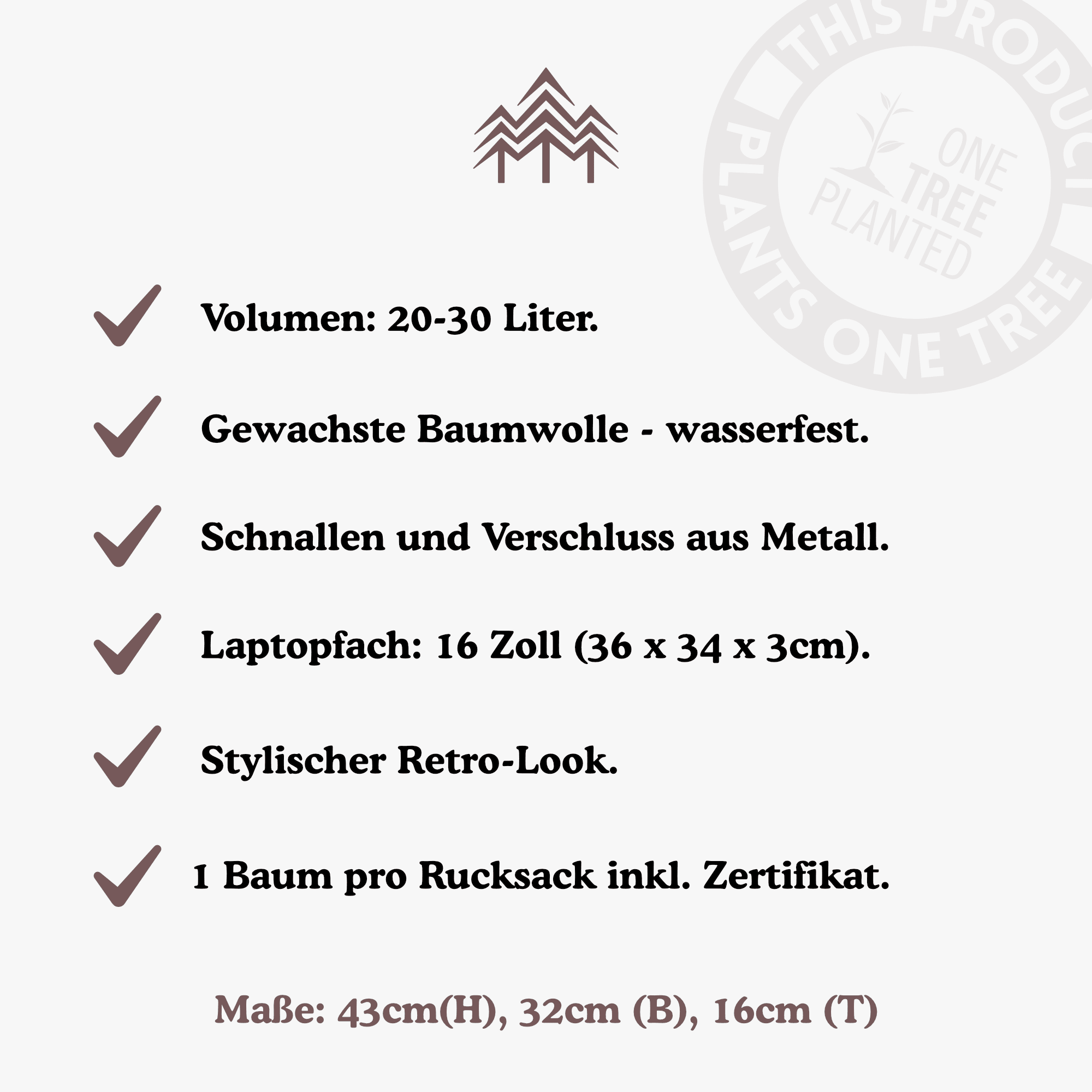 Rucksack mit Patch (🌲)