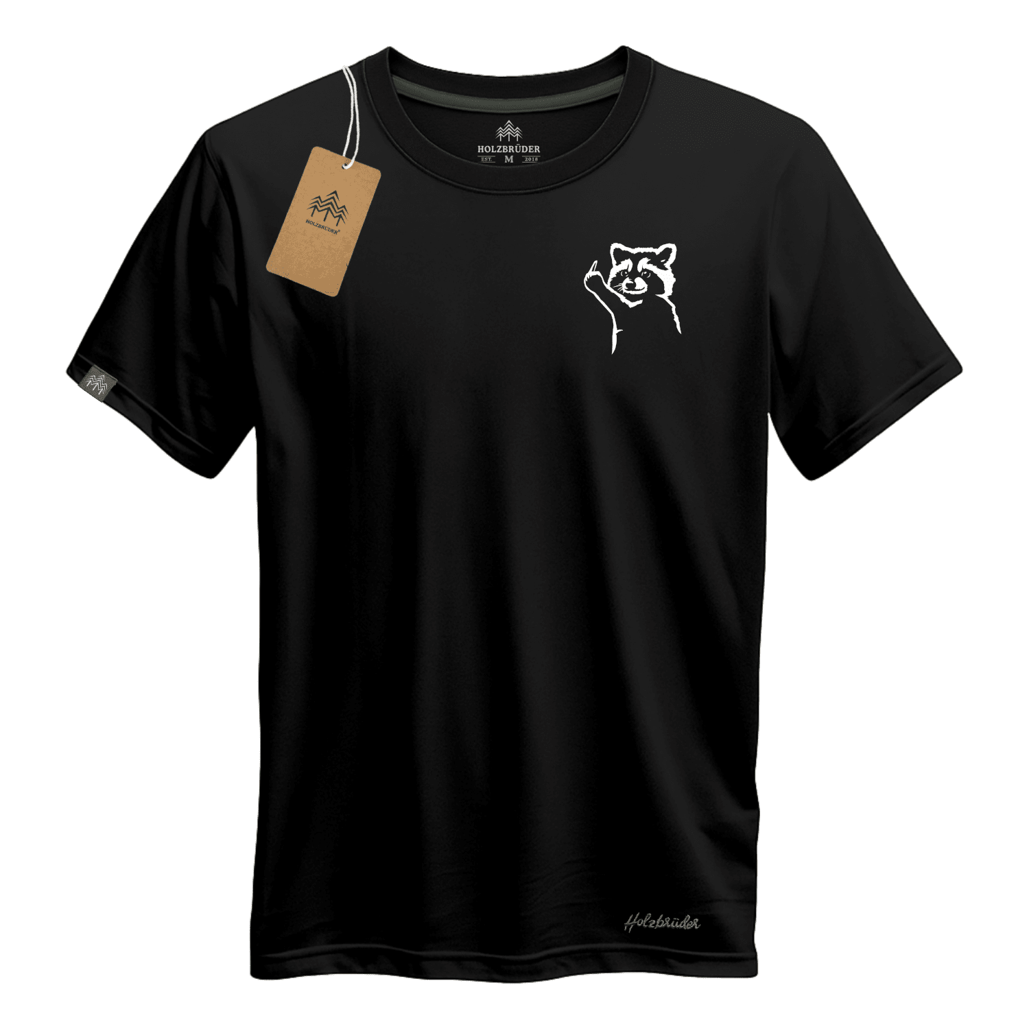 Holzbrüder® Originals - Frecher Waschbär Bio Herren Shirt