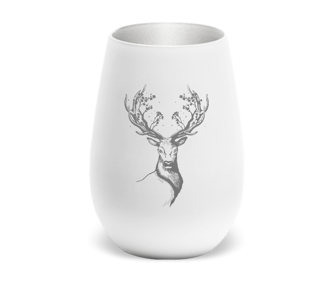 Windlicht Blüten Hirsch