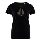Wolf im Wald gesprenkelt - Bio Damen Shirt