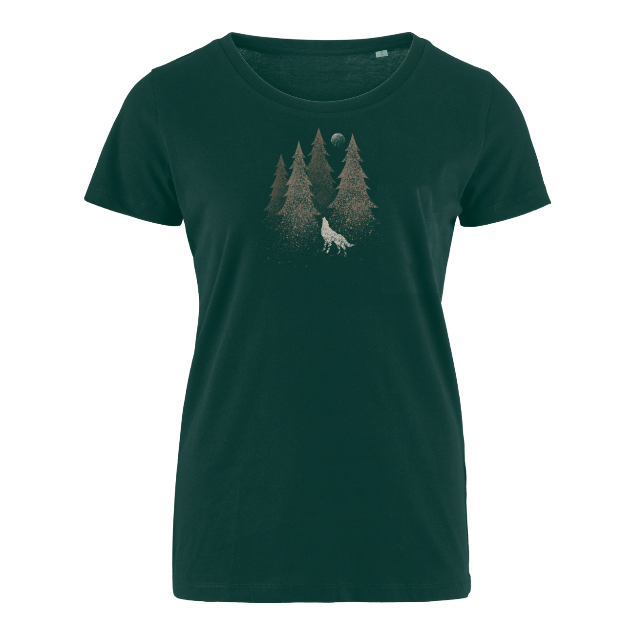 Wolf im Wald gesprenkelt - Bio Damen Shirt