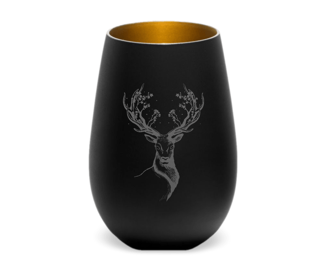 Windlicht Blüten Hirsch