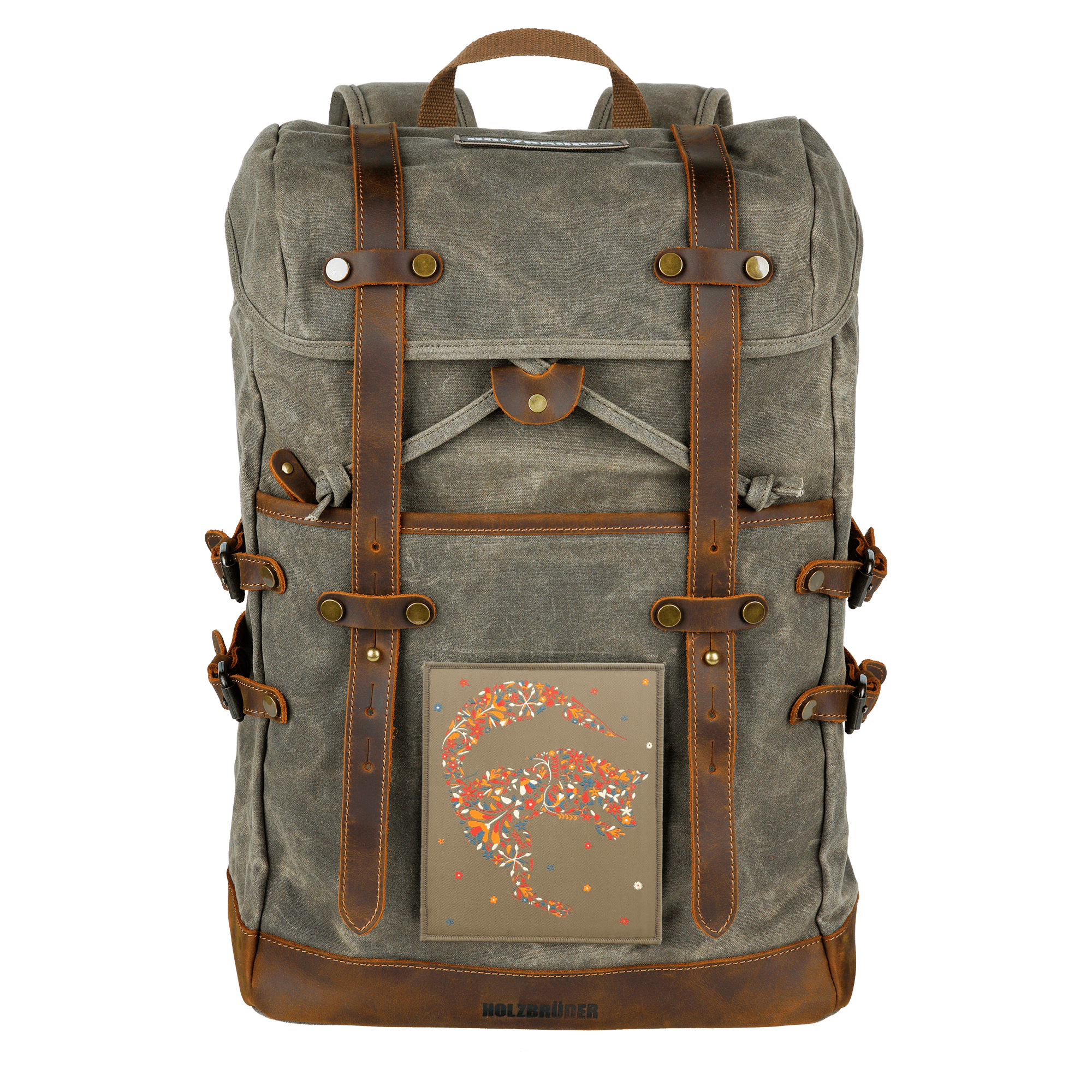 BIG PATCH Blumenfuchs (olivgrau)