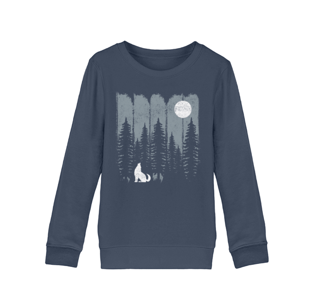 Wolf im Wald - Bio Kinder Sweatshirt