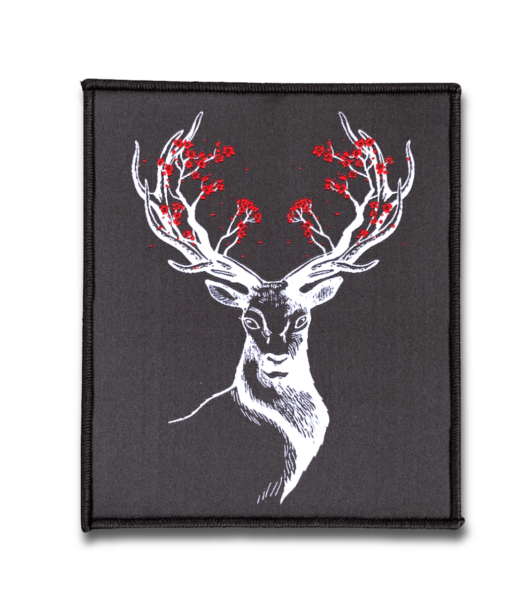 BIG PATCH Bluetenhirsch (schwarzblau)