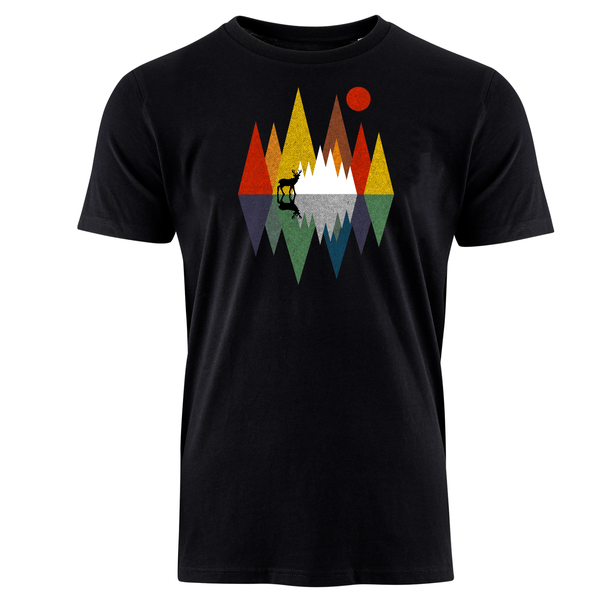 HIRSCH IM WALD GEOMETRISCH - Bio Herren Shirt