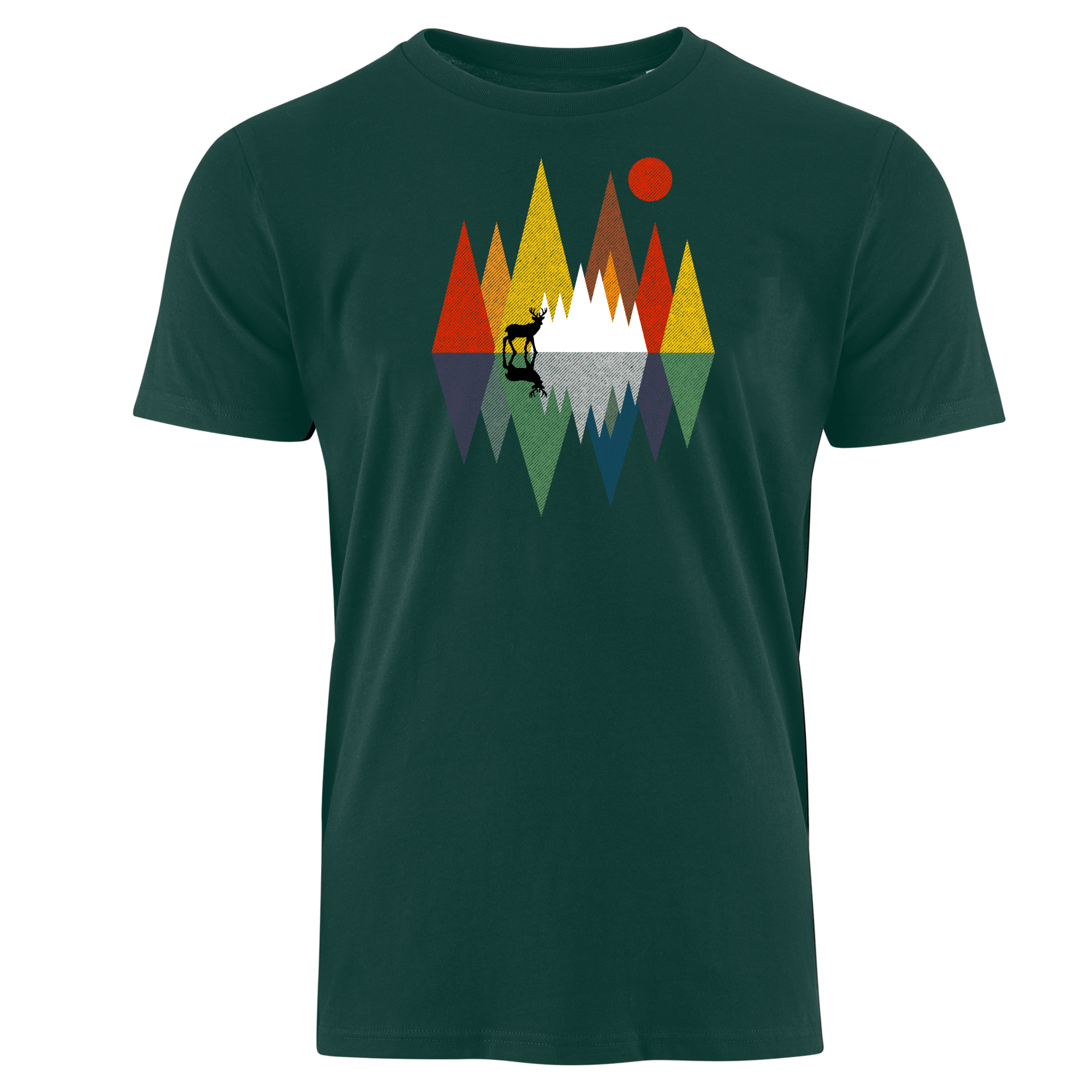 HIRSCH IM WALD GEOMETRISCH - Bio Herren Shirt