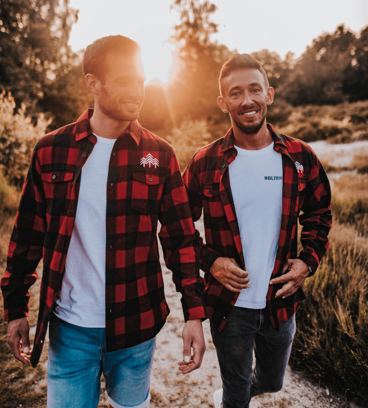 Holzbrüder® Unisex Flanellhemd - red/black