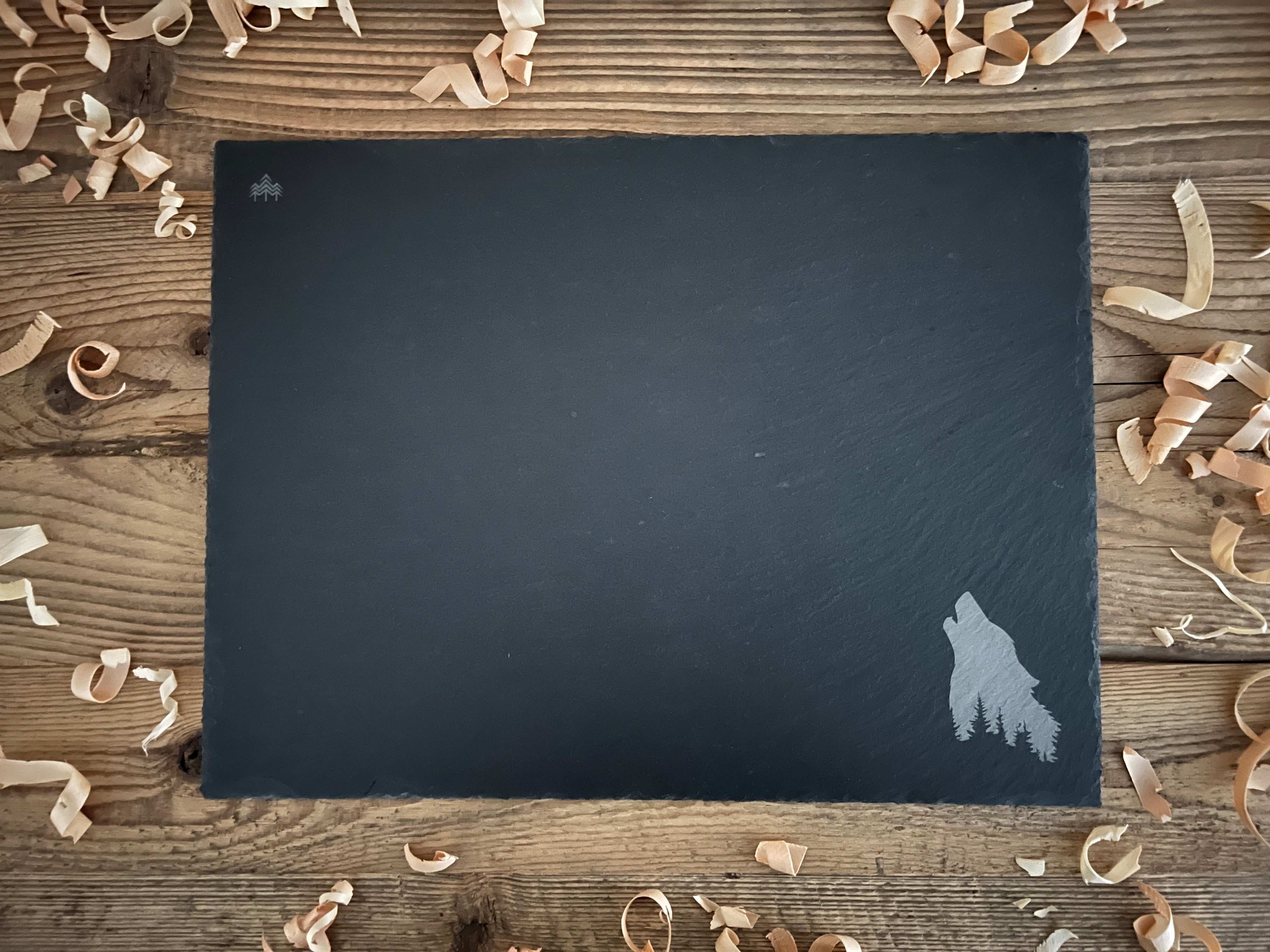 Heulender Wolf - Schieferplatte