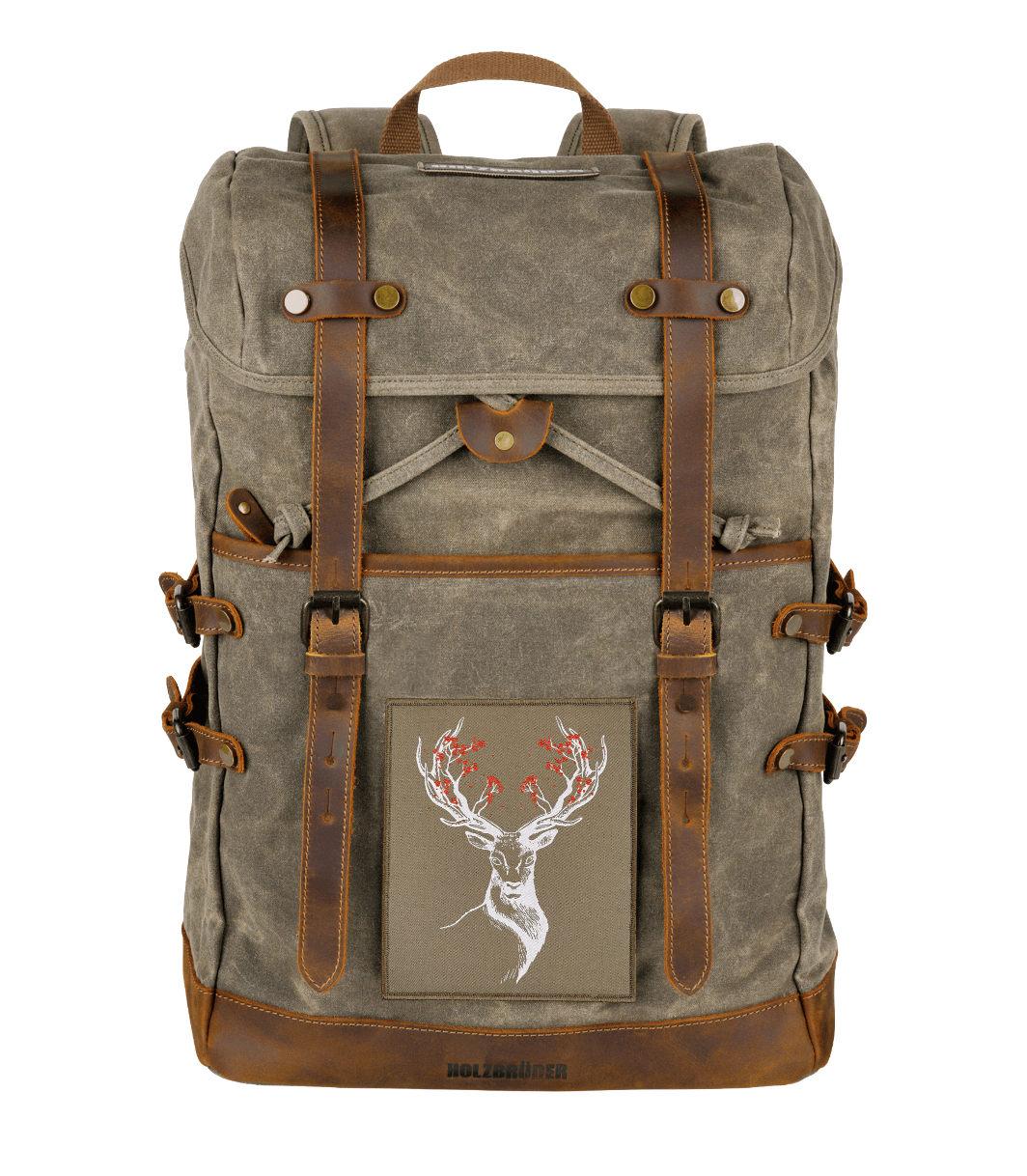 BIG PATCH Bluetenhirsch (olivgrau)