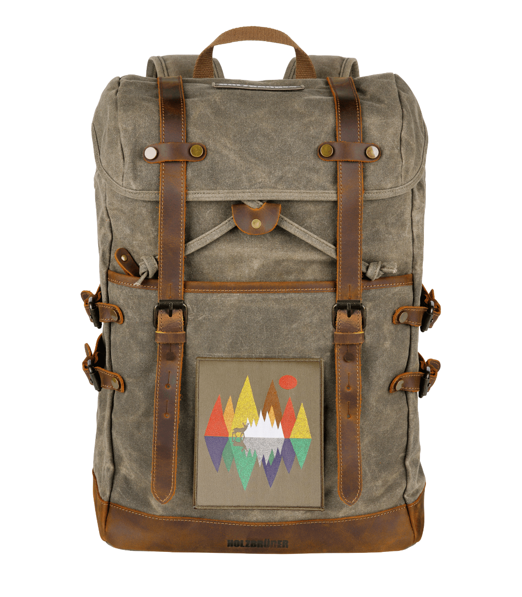 BIG PATCH Hirsch Geometrisch (olivgrau)