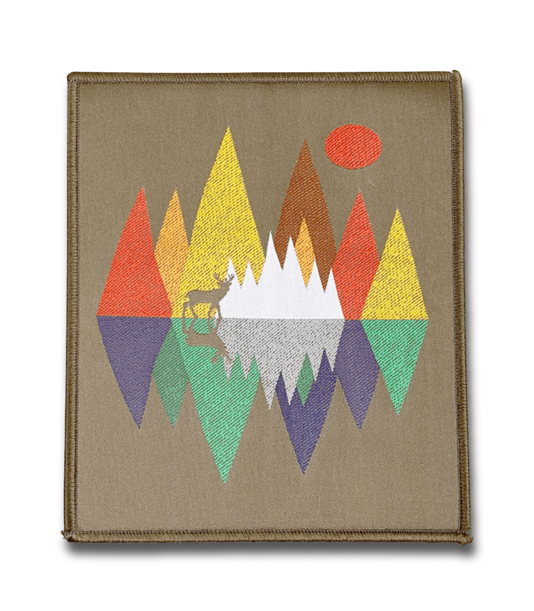 BIG PATCH Hirsch Geometrisch (olivgrau)