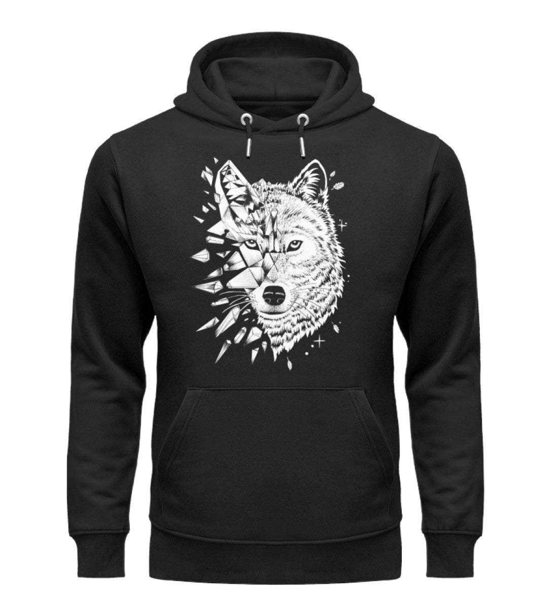 Wolf geometrisch Bio Unisex Hoodie Premium