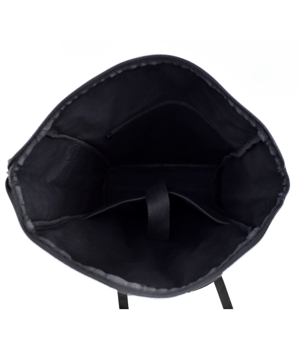 Kraftpapier Rucksack vegan Schwarz (🌲)