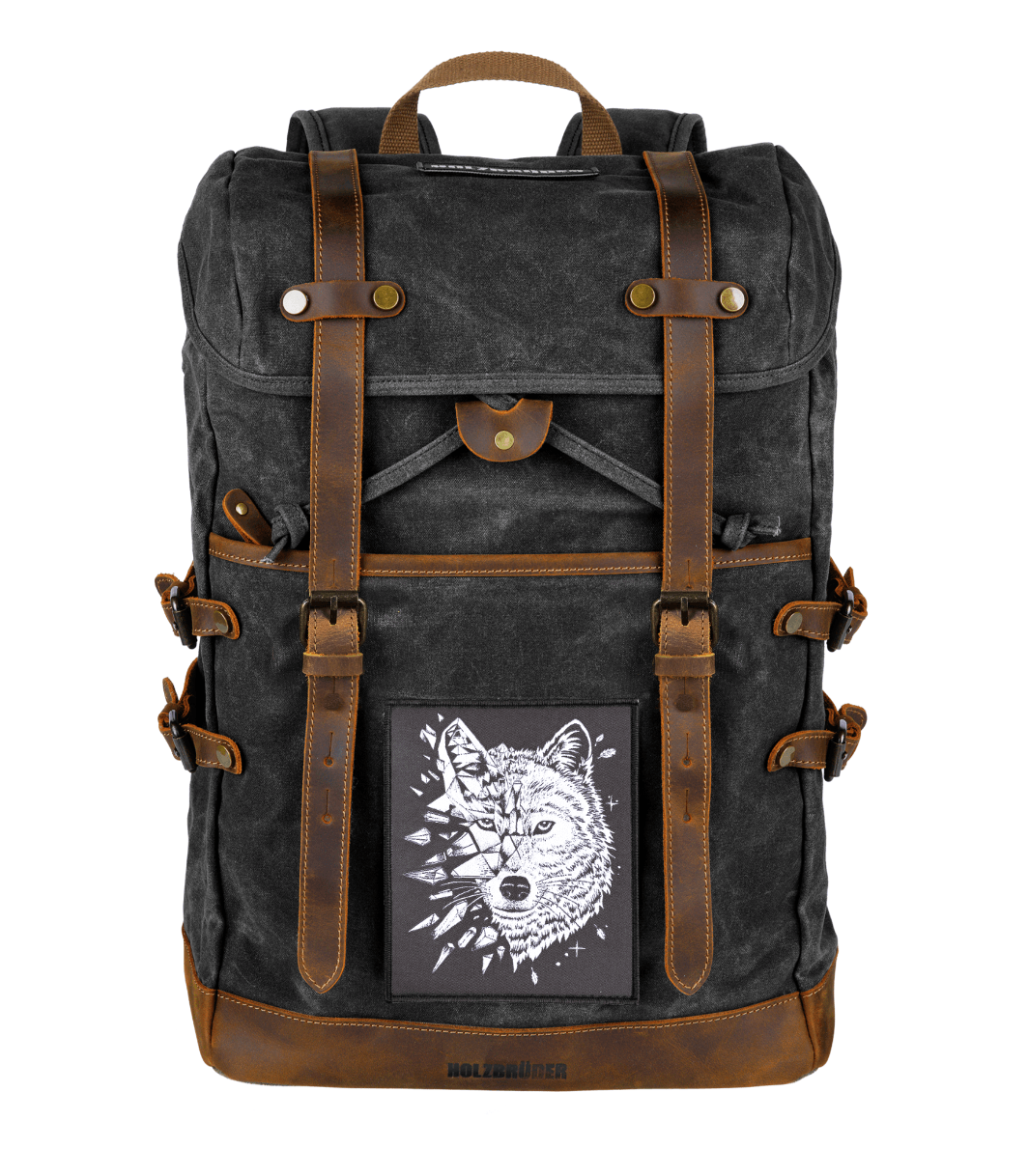 BIG PATCH Wolf Geometrisch (schwarzblau)