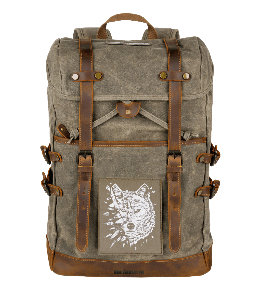 BIG PATCH Wolf Geometrisch (olivgrau)