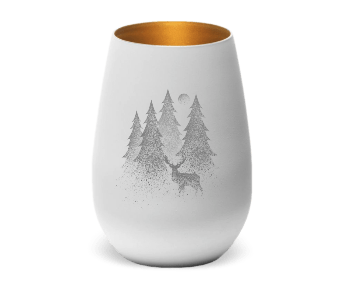 Windlicht Hirsch Im Wald gesprenkelt