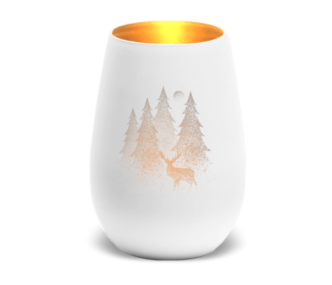 Windlicht Hirsch Im Wald gesprenkelt