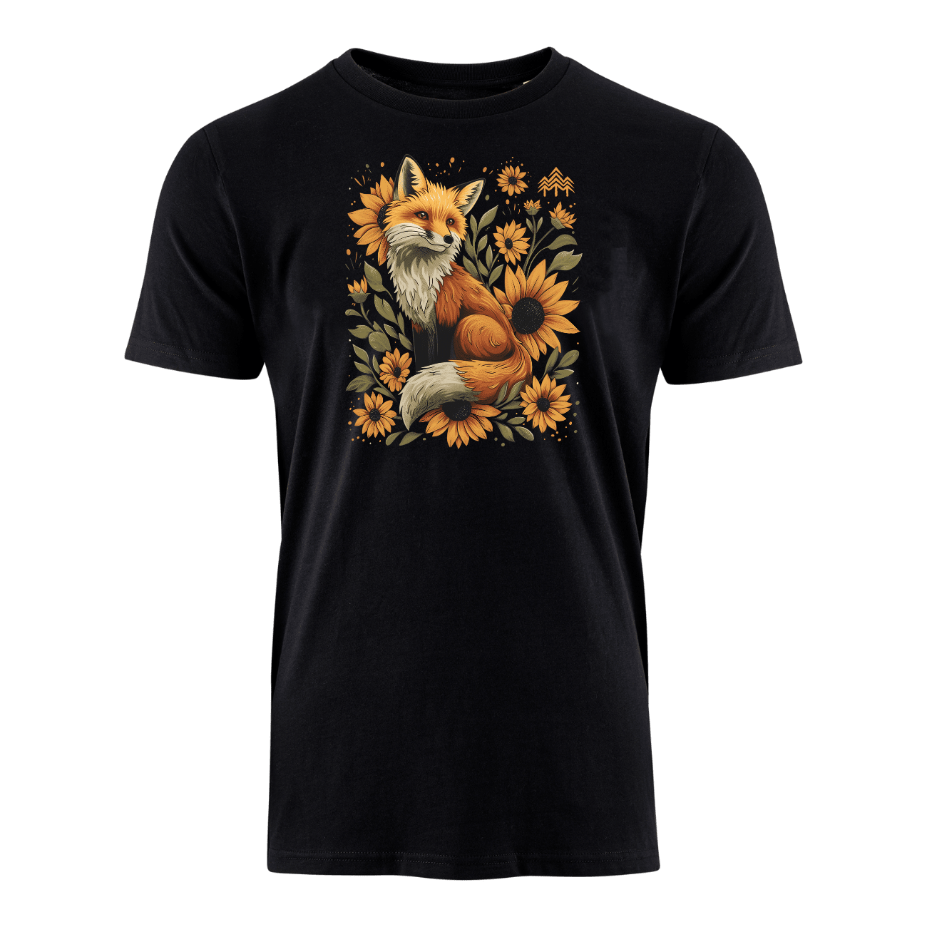 Fuchs in Sonnenblumen  - Bio Herren Shirt