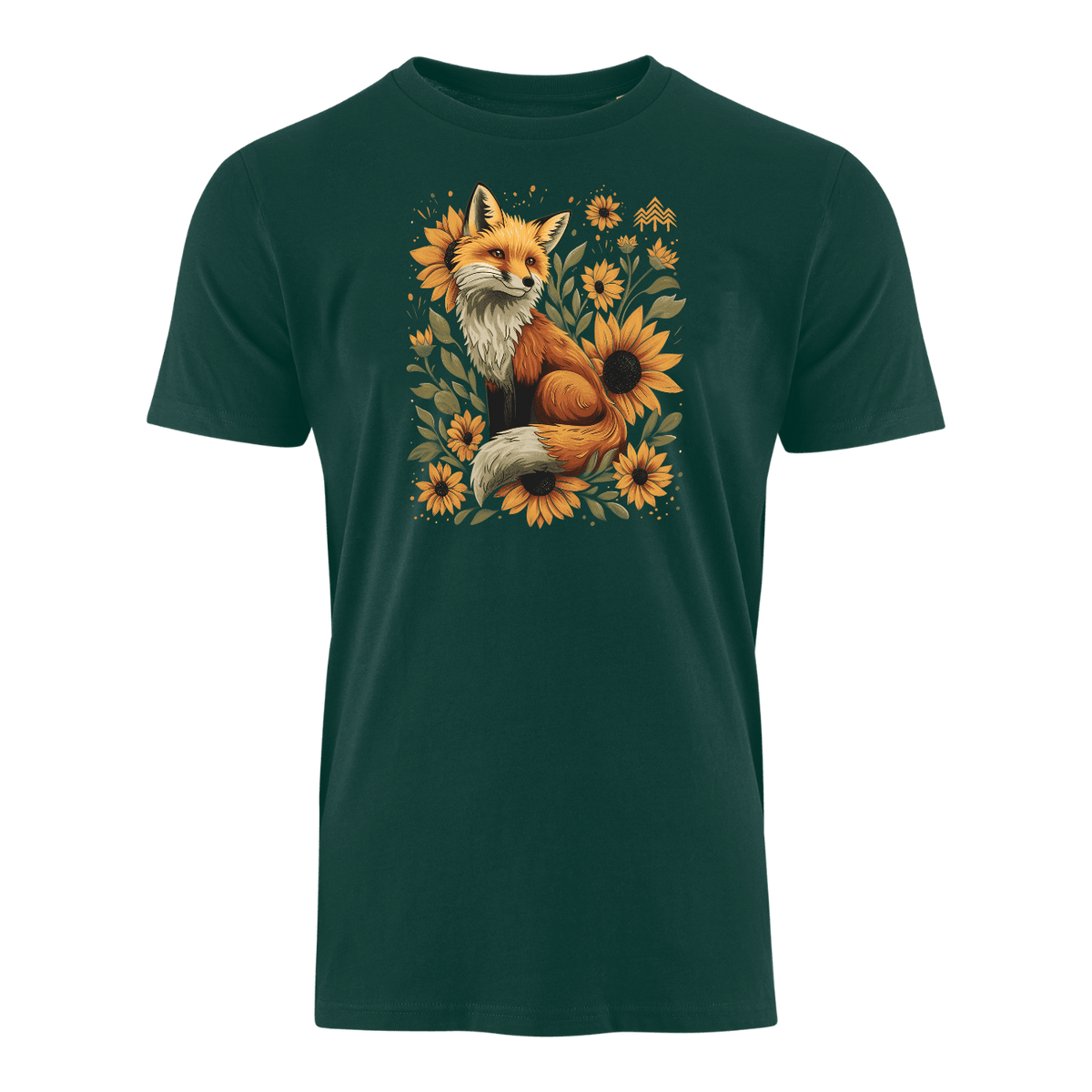 Fuchs in Sonnenblumen  - Bio Herren Shirt