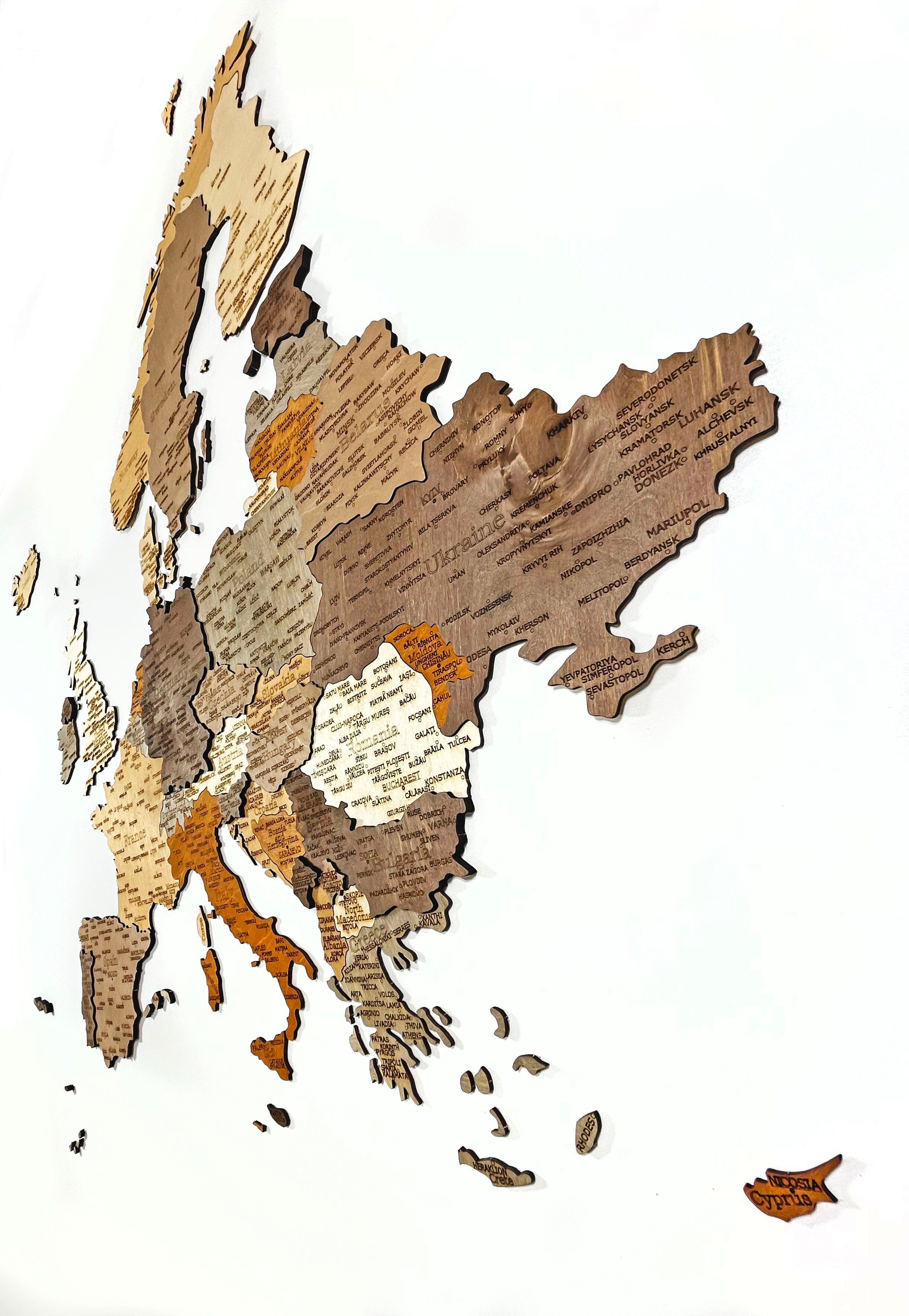 Europakarte Aus Holz 110 X 108 cm