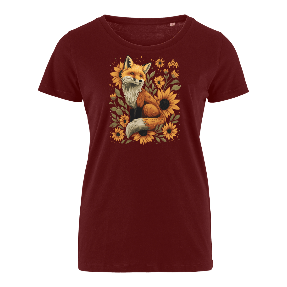 Fuchs in Sonnenblumen  - Bio Damen Shirt