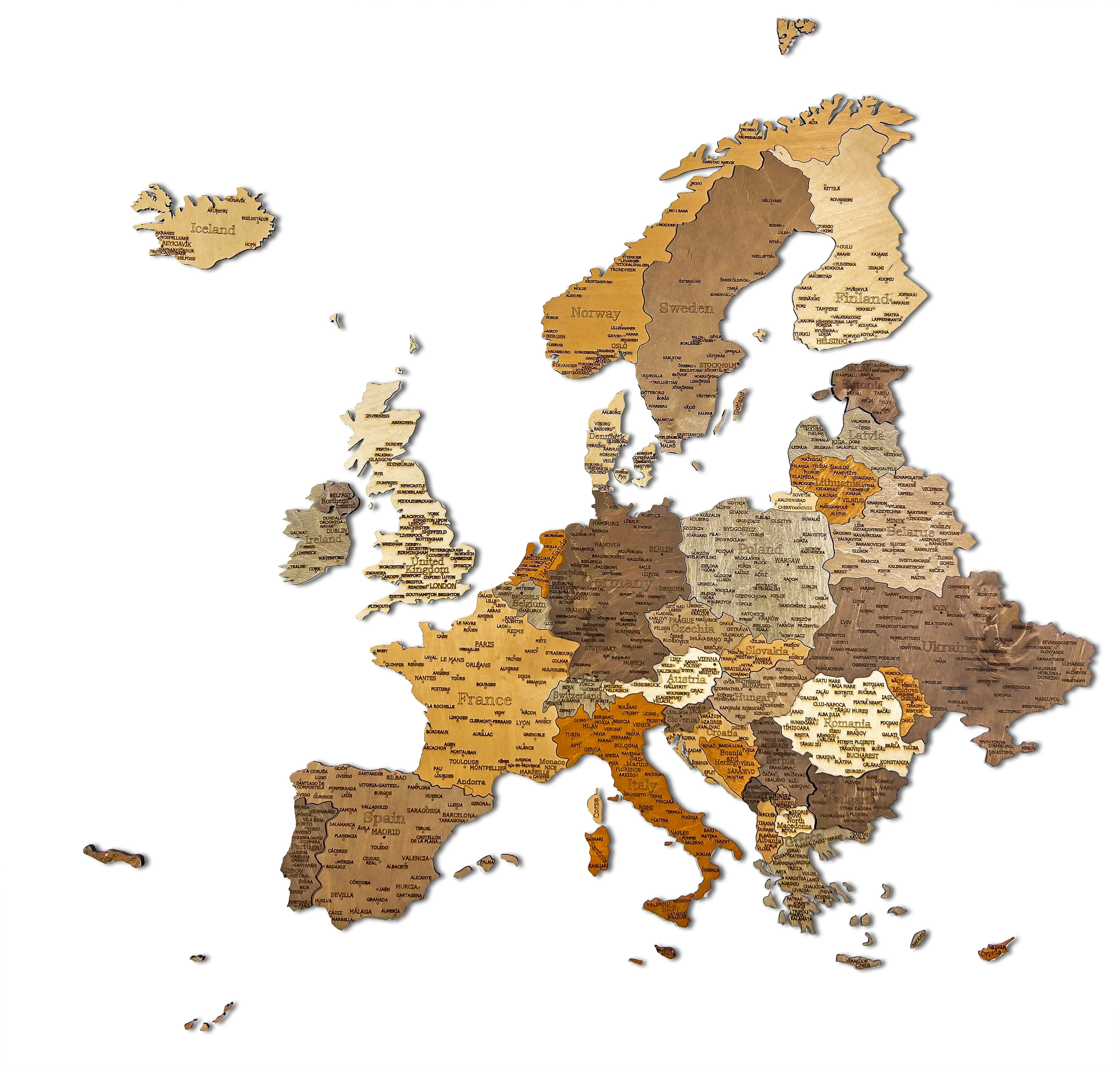 Europakarte Aus Holz 110 X 108 cm