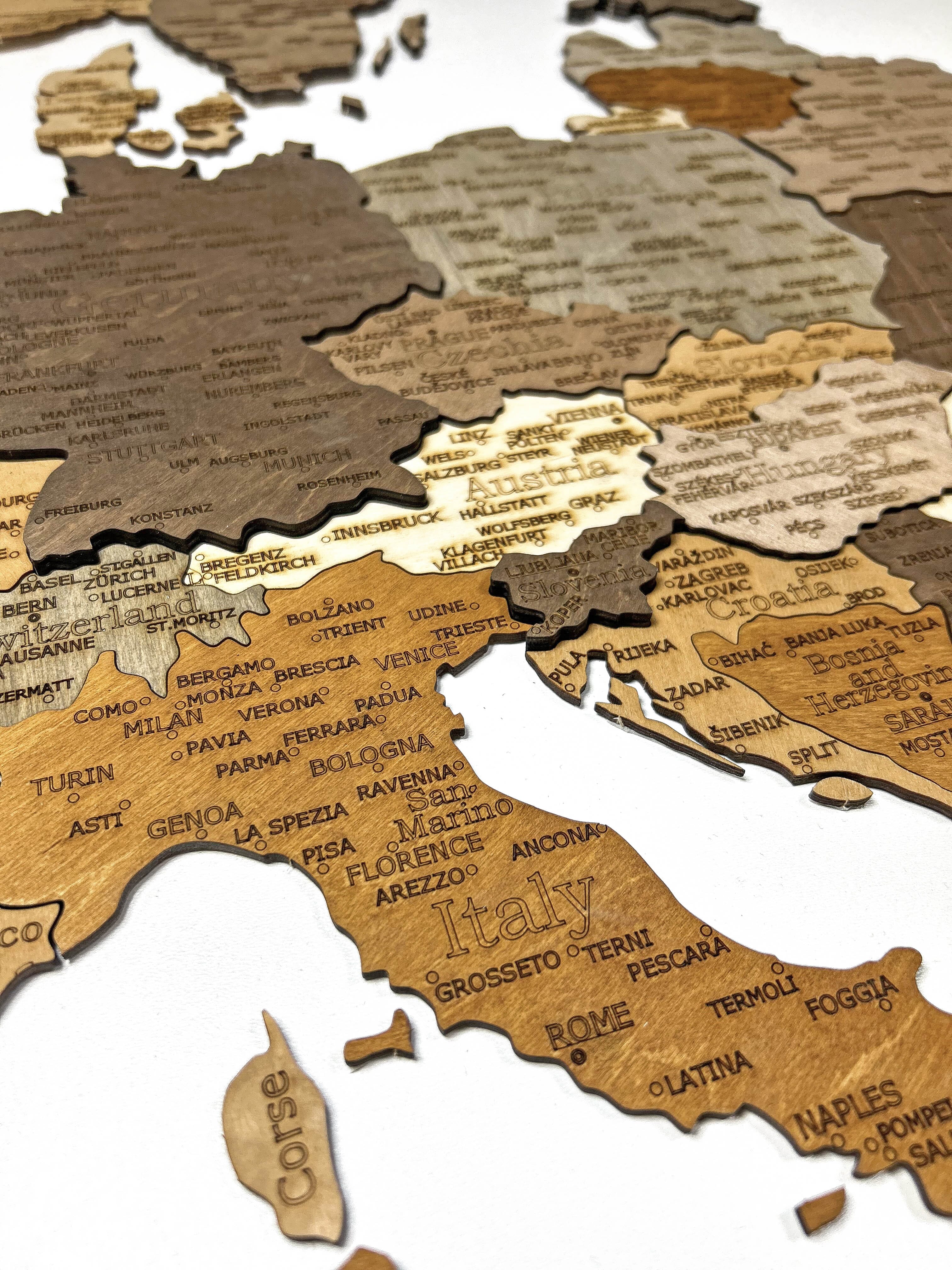 Europakarte Aus Holz 110 X 108 cm