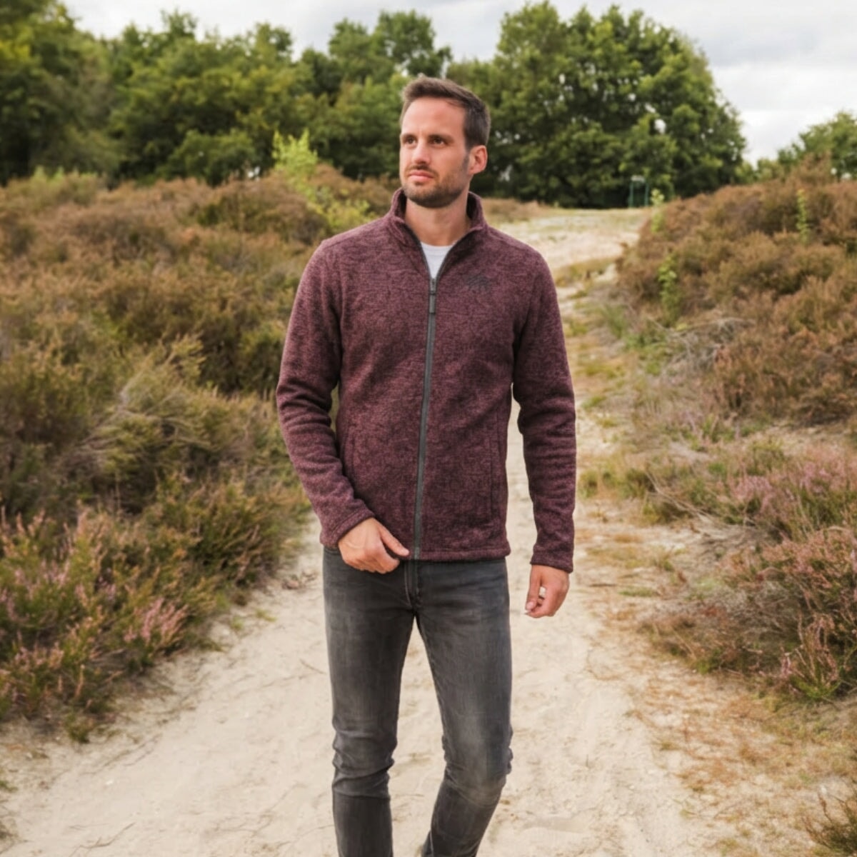 Holzbrüder® Strickfleece Jacke / Grape