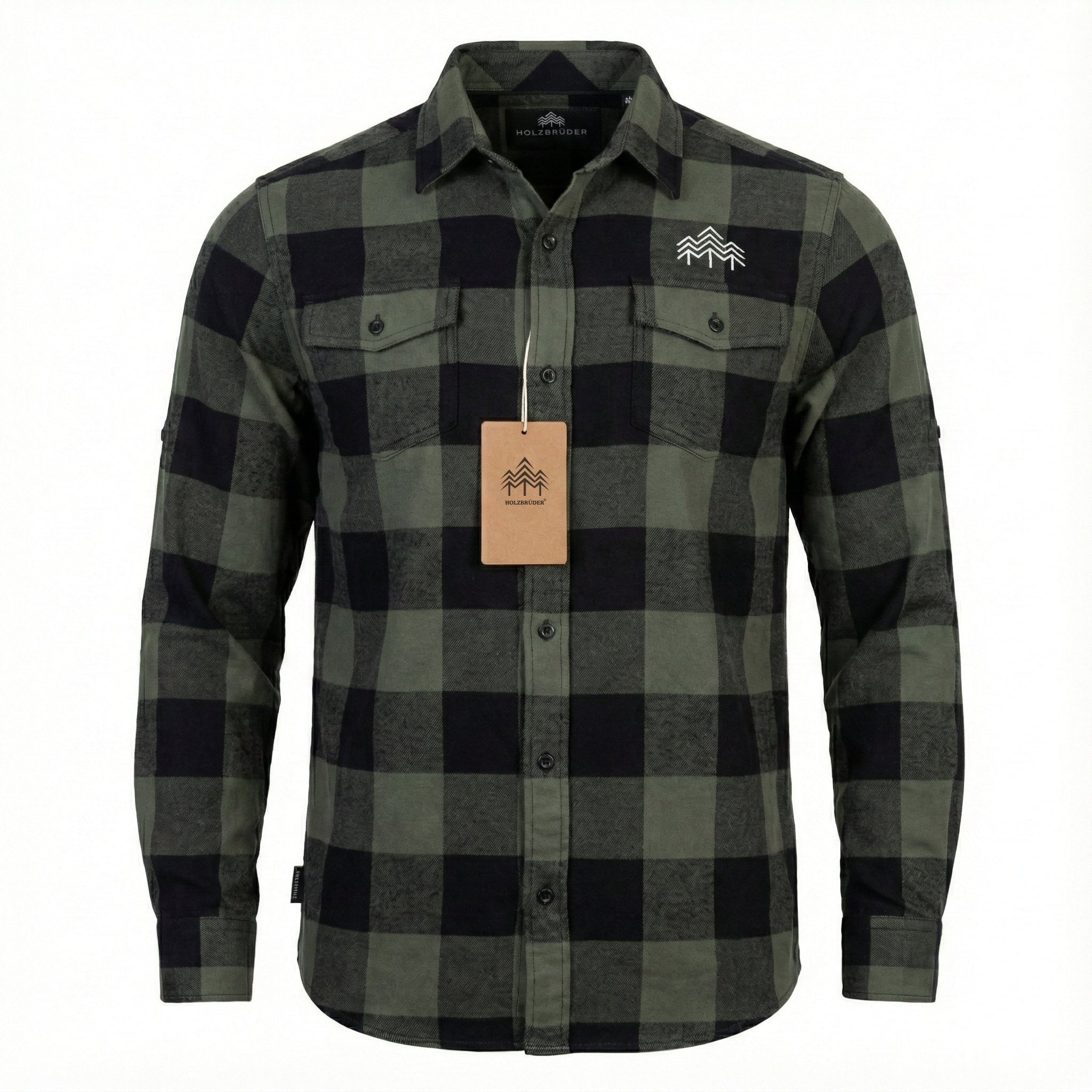 Holzbrüder® Unisex Flanellhemd - army/black