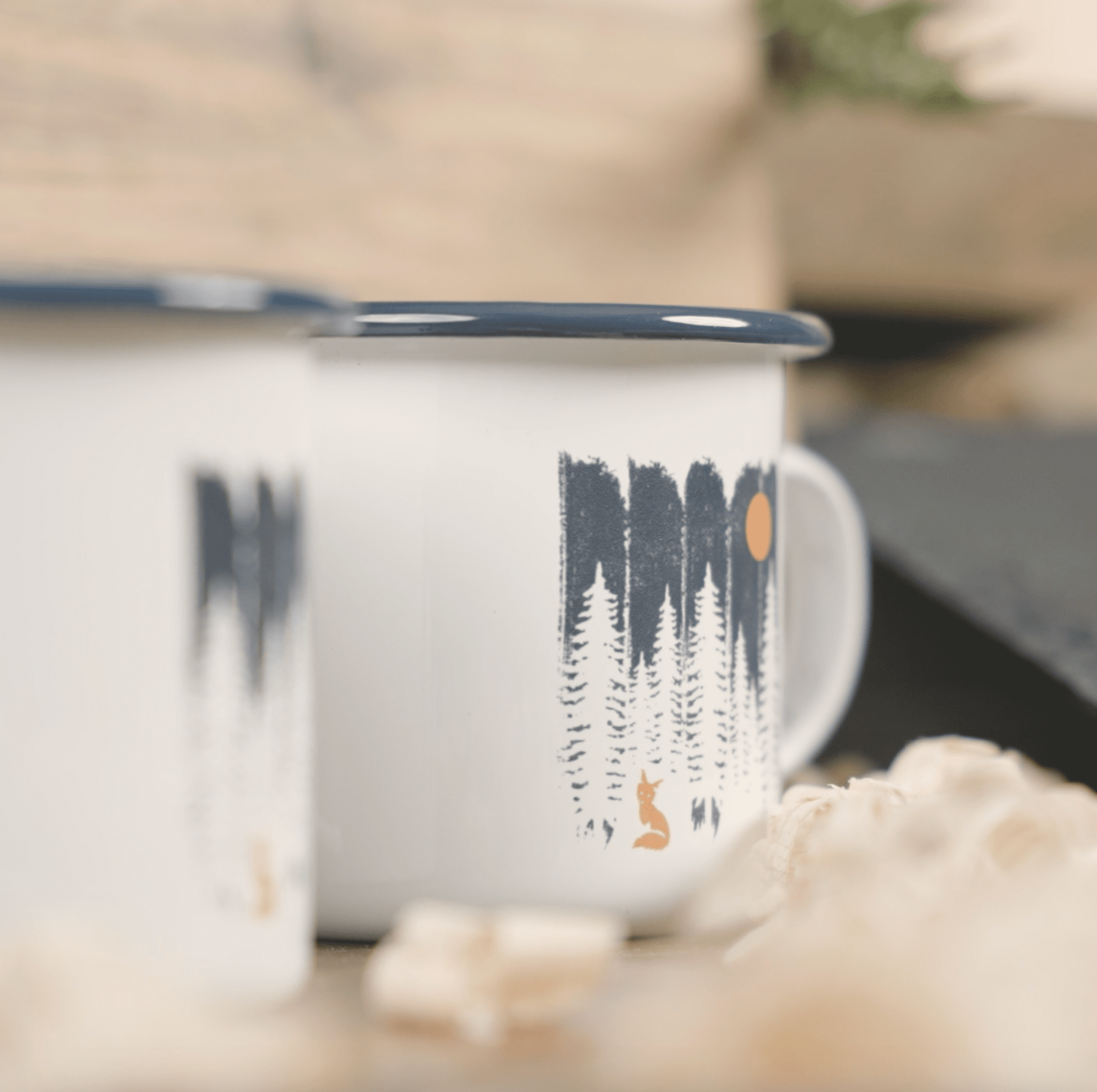 FUCHS IM WALD STIL 2  - Emaille Tasse