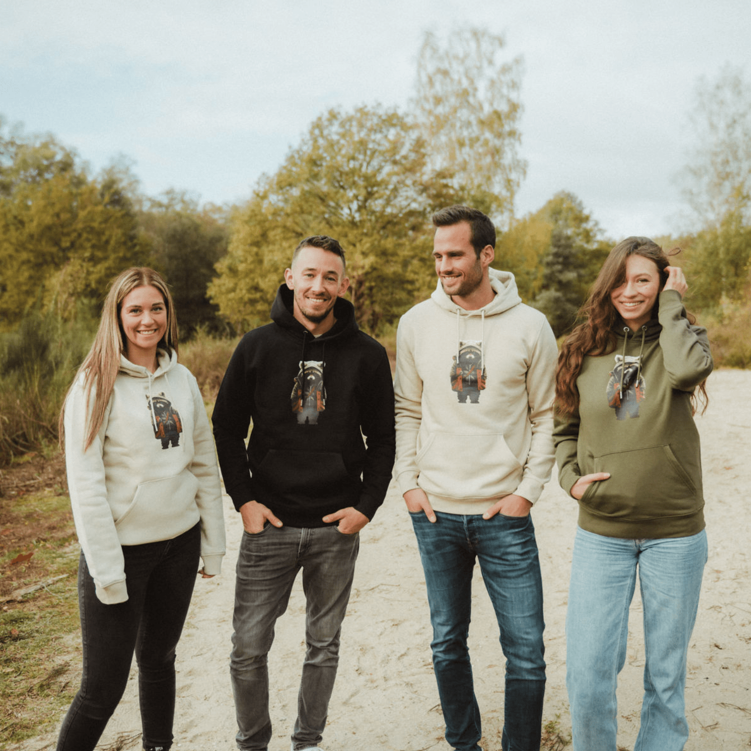 Willi Waschbär  - Bio Unisex Hoodie (PREMIUM)
