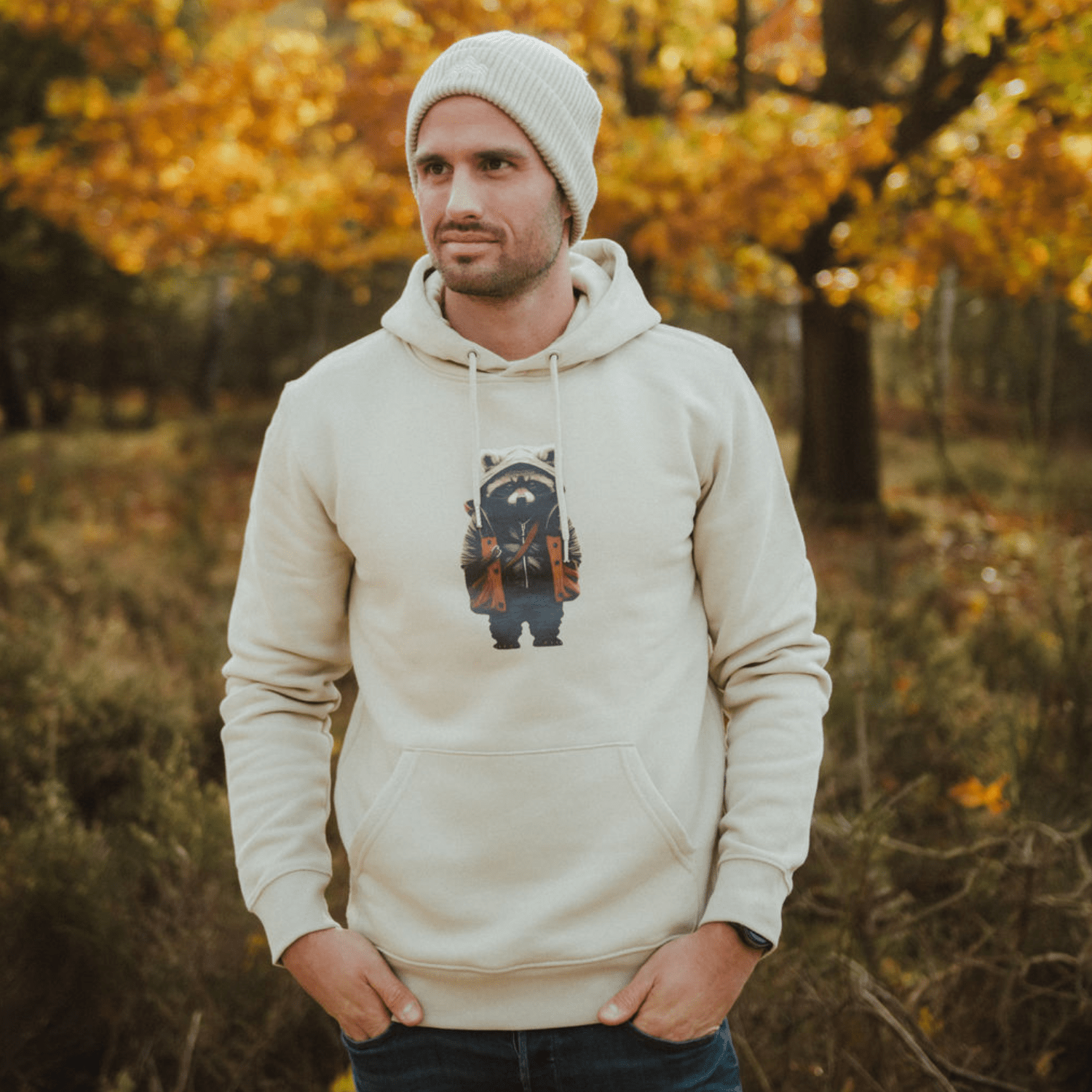 Willi Waschbär  - Bio Unisex Hoodie (PREMIUM)