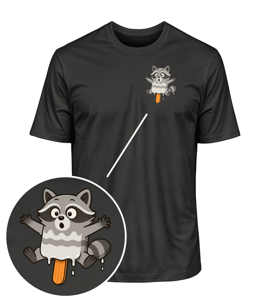 Waschbär Eis - Bio Herren Shirt