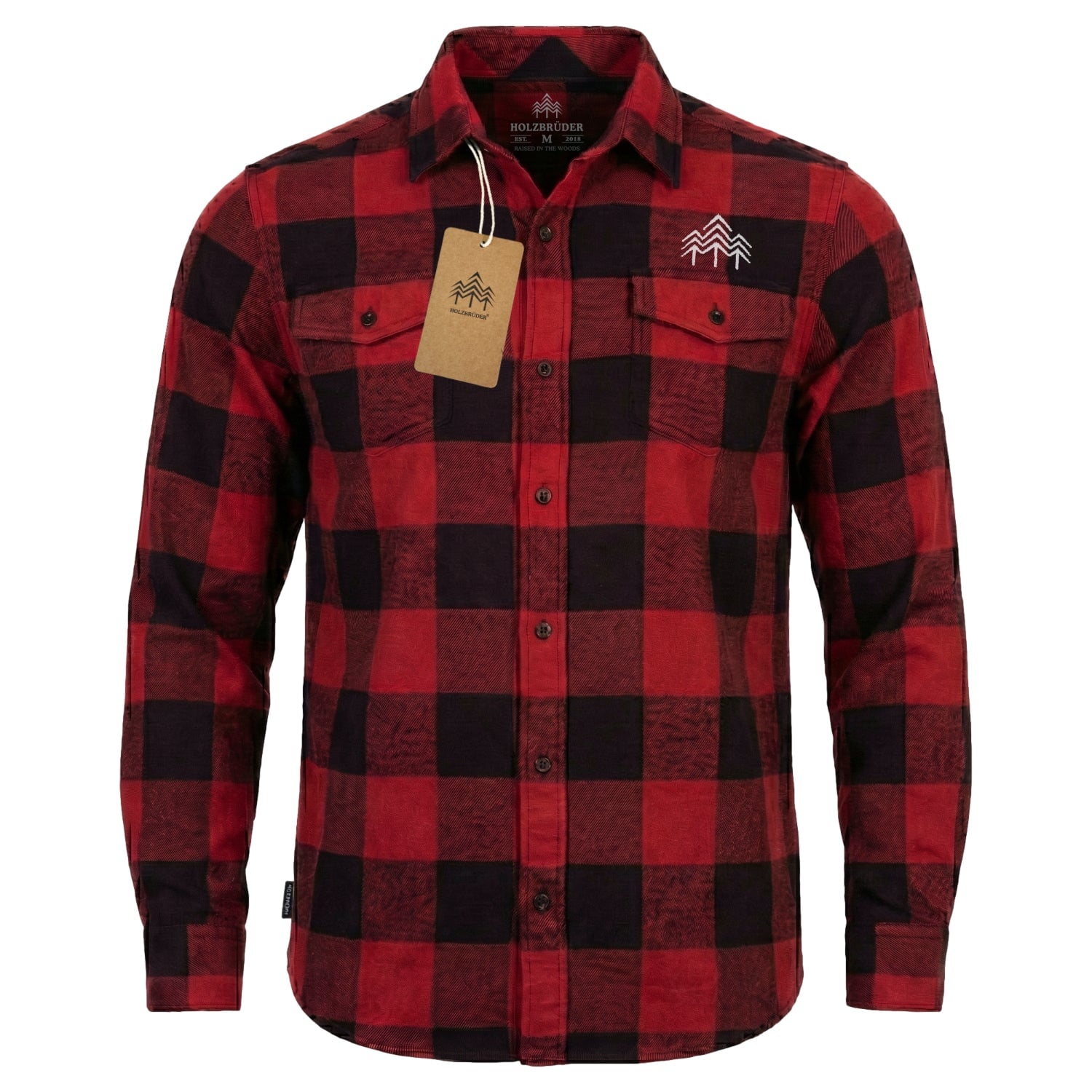 Holzbrüder® Unisex Flanellhemd - red/black