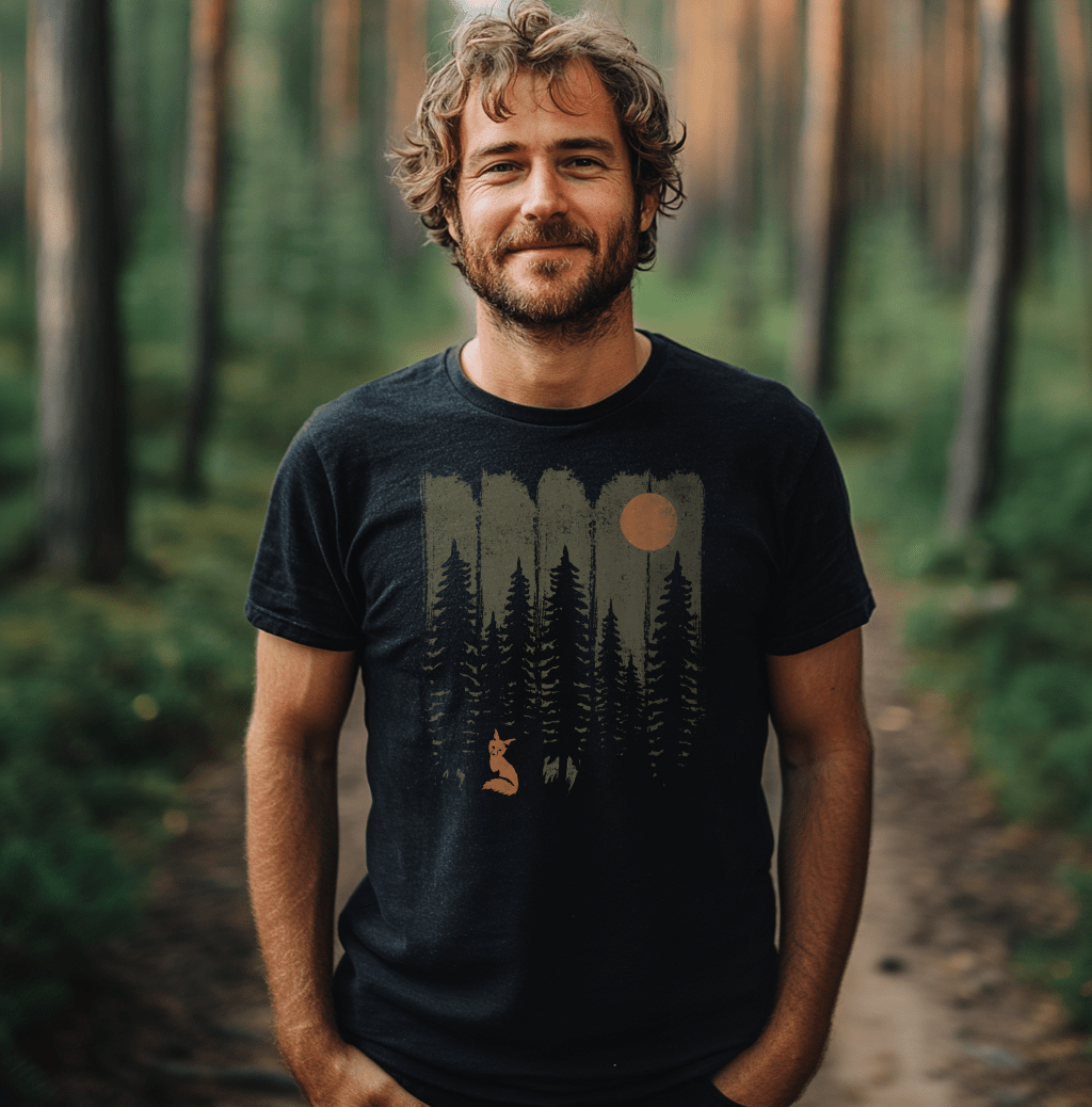 FUCHS IM WALD KHAKI - Bio Herren Shirt