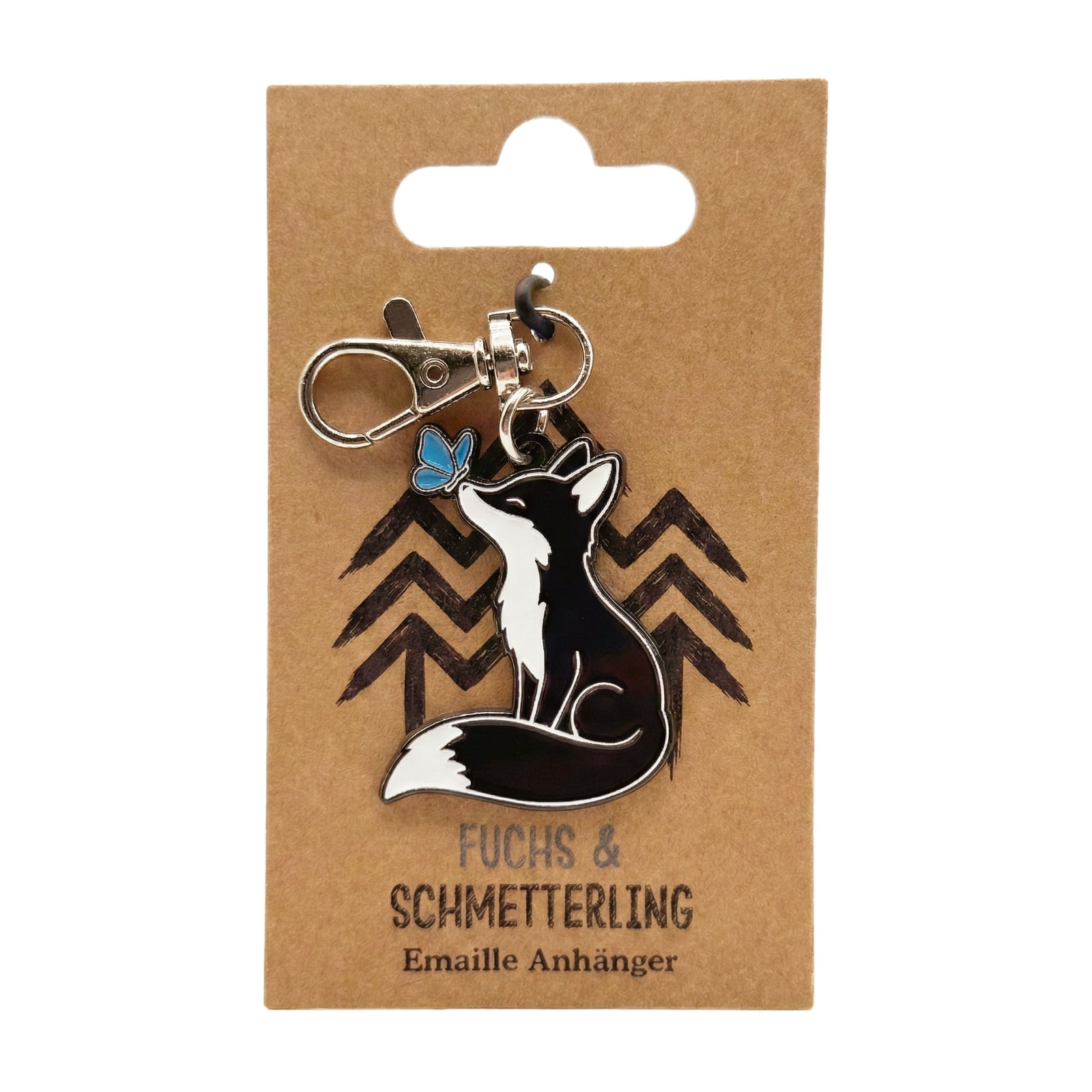 Emaille Anhänger - Fuchs & Schmetterling
