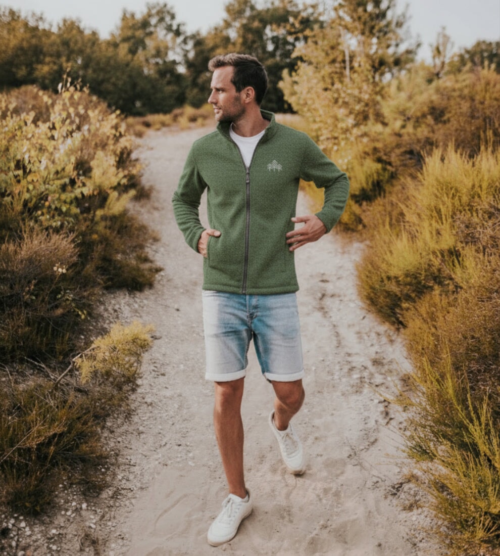 HOLZBRÜDER® Strickfleece Jacke / green (🌲)