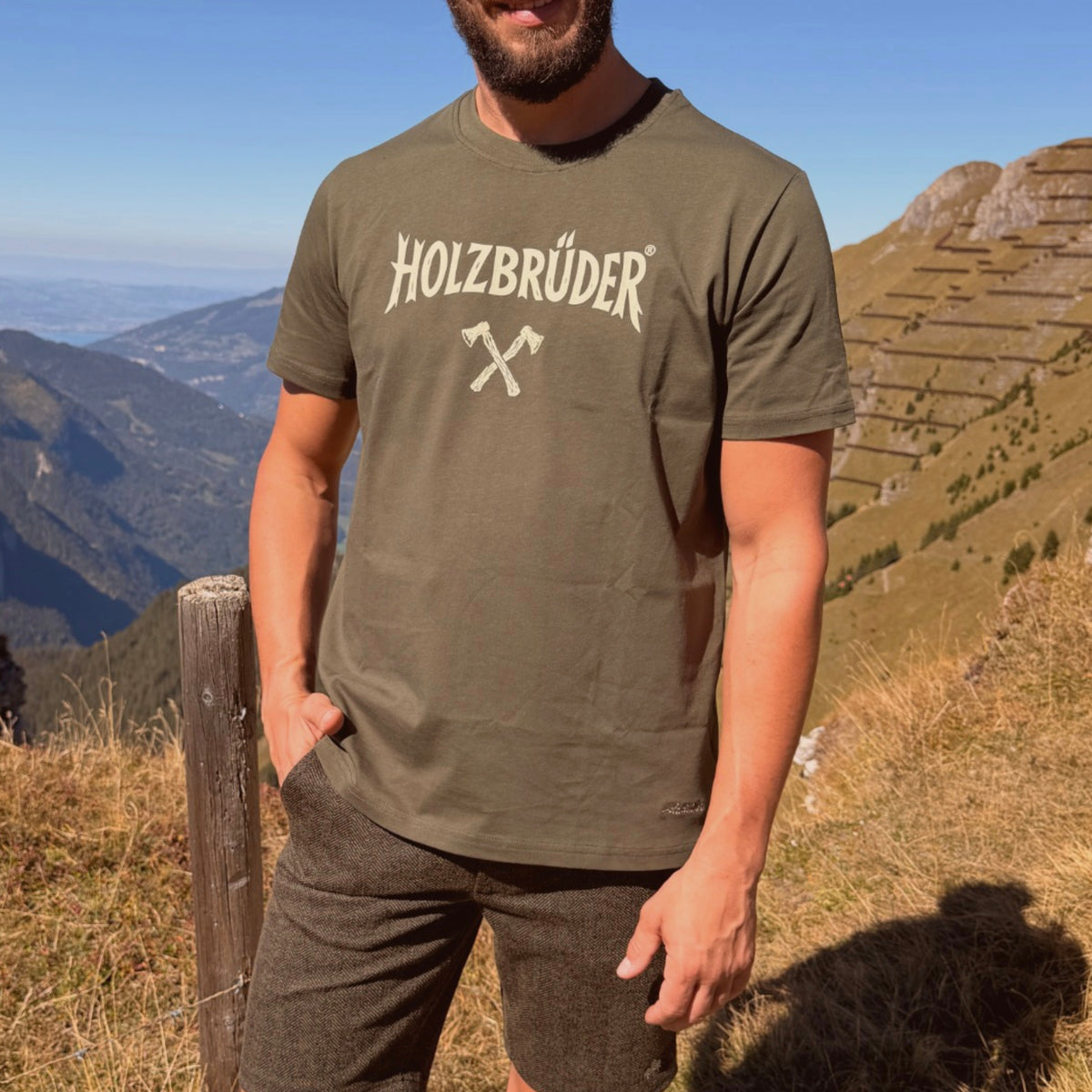 Holzbrüder® Originals - Axt Logo Bio Herren Shirt