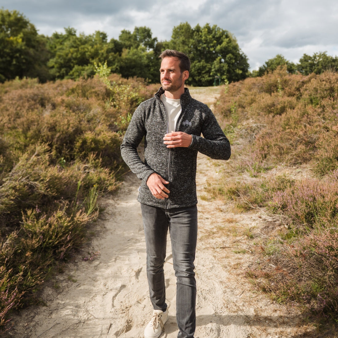 HOLZBRÜDER® Strickfleece Jacke / black (🌲)