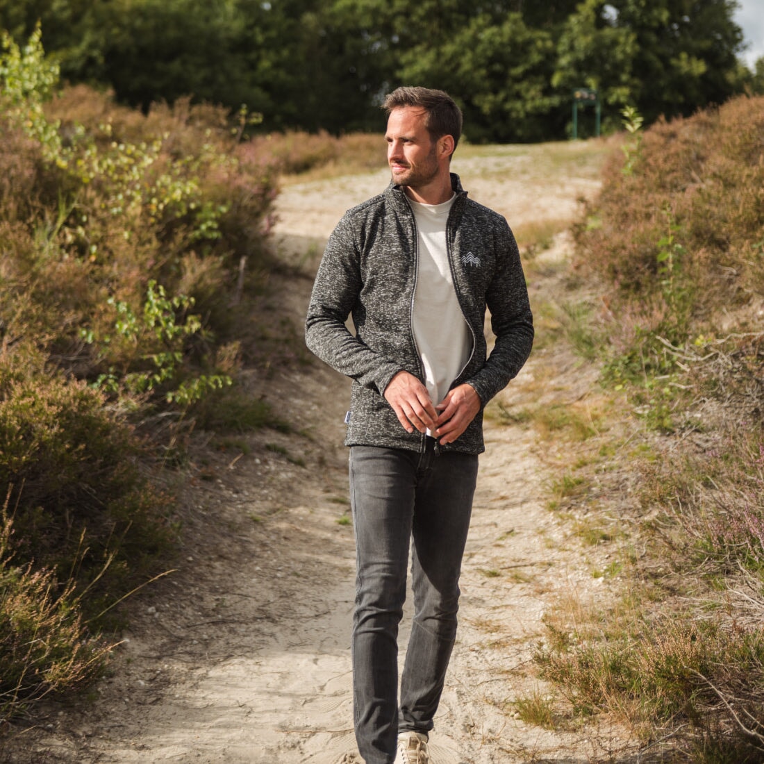 HOLZBRÜDER® Strickfleece Jacke / black (🌲)