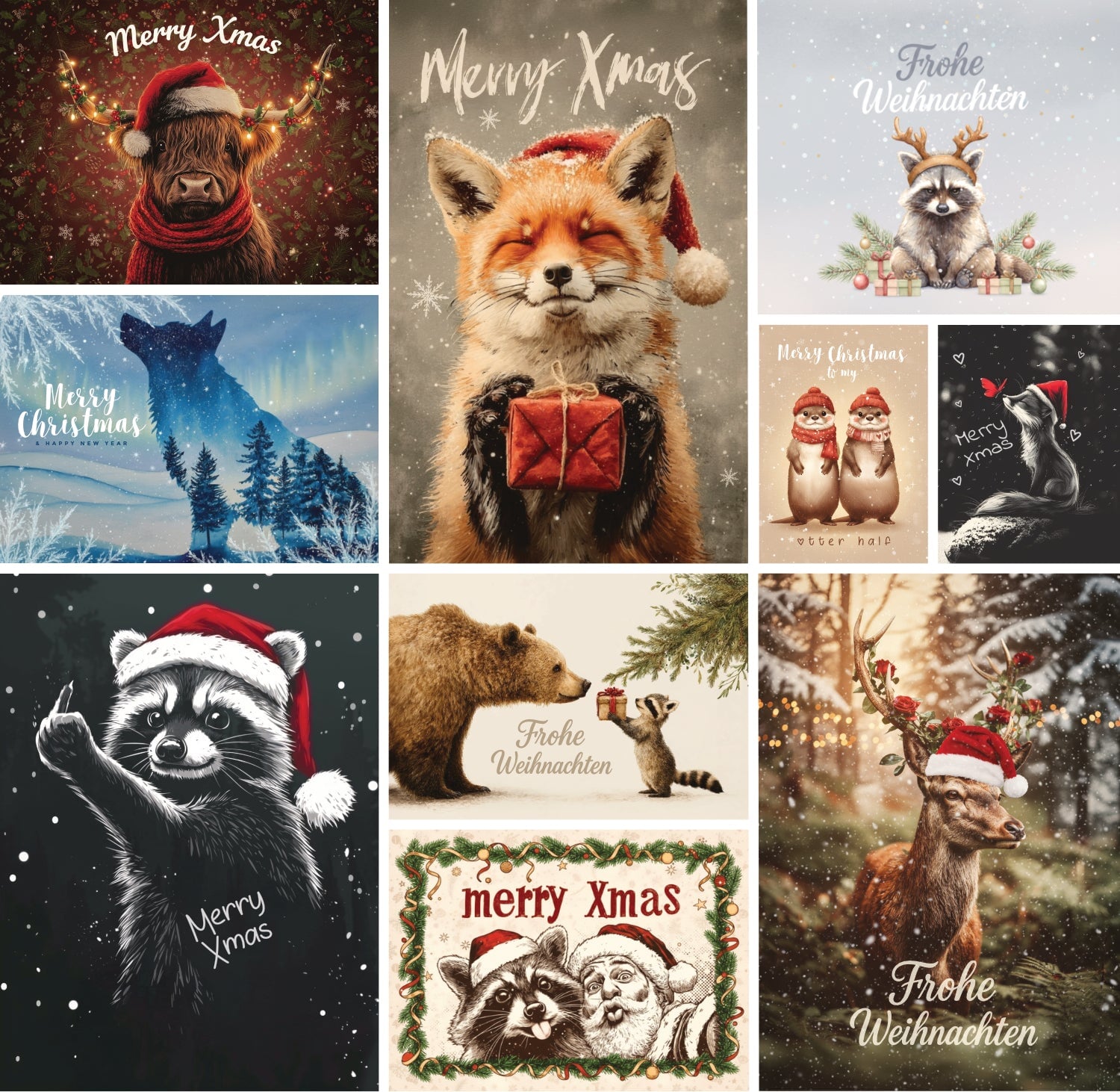 Grußkarten Set Weihnachten 10 Stk. (Gratis am 28.11)